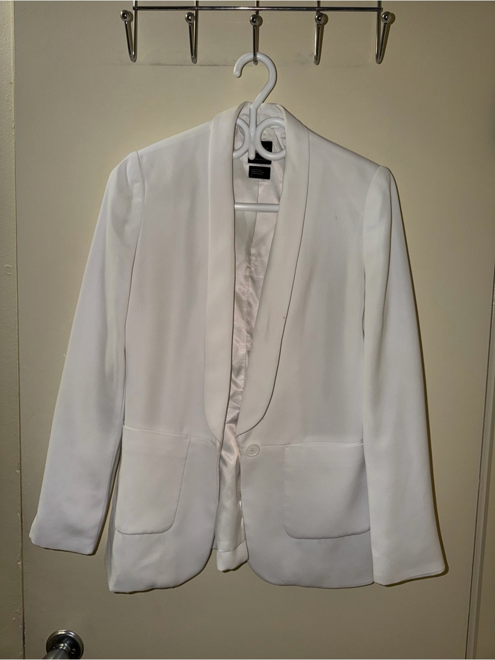 Armani Exchange White Shawl Collar Women's Blazer